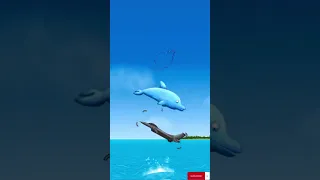 Angry Dolphin Against Helicopters and Fighter Jets  - Tasty Blue Gameplay #game  #fishgame  #shorts