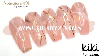 Rose Quartz Nails with Builder Gel | Kiki London Easy Build Up Gel Application | Marble Nails