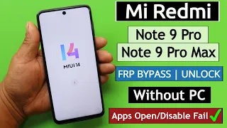 Redmi Note 9 Pro Max Frp Bypass Miui 14 Without PC - Andoid Setup Not Open Solution 2023