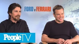 Christian Bale & Matt Damon Joke About Their 'Ford v Ferrari' Fight Scene | PeopleTV
