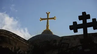 Holy Sepulcher Cross In Jerusalem Stock Video