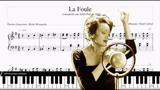 Edith Piaf - La foule - Cover Piano (Sheets Edith Piaf, Tutorial Piano La foule)