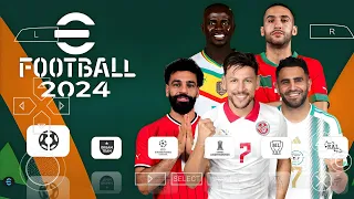 eFOOTBALL PES 2024 AFCON PATCH PPSSPP NEW UPDATE REAL FACES, LATEST TRANSFERS & KITS 24/25