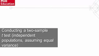 Conducting a two sample t test assuming equal variance