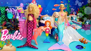 Barbie Mermaid Family Doll Morning Routine Story