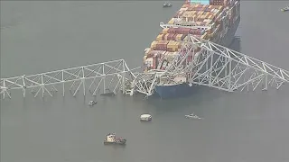 LIVE: Aerial look of Francis Scott Key bridge collapse in Baltimore, Maryland