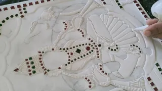 🍒 Vathani Tanjore Art🍒 Thanjavur painting|| Gajalakshmi design muck work || Video-7