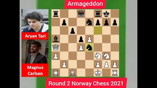 2 NORWEGIANS COLLIDE!!! Magnus Carlsen vs Aryan Tari || Round 2 Armageddon || Norway Chess 2021