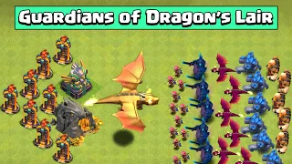 DRAGON'S LAIR VS FULL ARMY OF ALL TROOP | CLASH OF CLANS