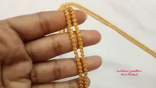 gold thali chains designs in 2 lines with weight and price // gold pusthalthadu // thali chains