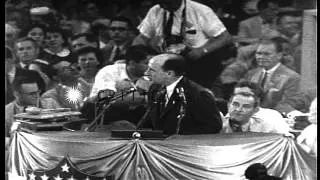 Adlai Stevenson delivers a speech during the 1956 Democratic National Convention ...HD Stock Footage