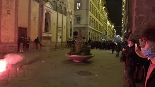 Scontri tra manifestanti e polizia - Firenze 30-10-2020