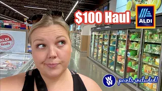 What I got for $100 at ALDI! Healthy Weekly GROCERY HAUL for Family! WW Grocery Haul with Points!