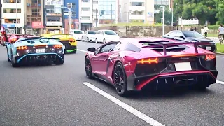 【東京】諸星一家他 スーパーカー加速サウンド／Supercars sound in Tokyo. Morohoshi group, AventadorSV, LB GTR, Murcielago...