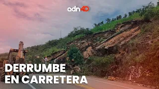 Derrumbe en kilómetro 23 en la carretera Tuxtla - San Cristóbal, en Chiapas