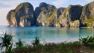 Maya Bay: FULL WALKING TOUR at sunset, Koh Phi Phi islands, Thailand (2024) (4K)