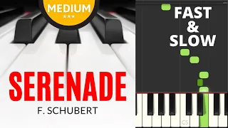 Serenade I Ständchen D 889 I Schubert I Medium Piano Sheet Music Notes for Beginners I Tutorial SLOW