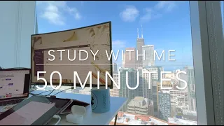 Study with Me Chicago Skyline - 50 minutes - Background Music included - | Study | Work | Relax