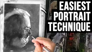 EASIEST Watercolor Portrait Painting Technique