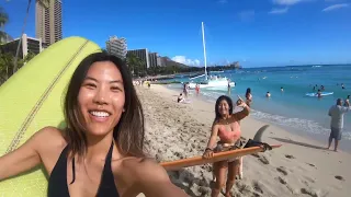 Surfing Waikiki with friends 04/18/24