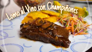 Como Preparar LOMO DE RES AL VINO TINTO CON CHAMPIÑONES [Delicioso y jugoso] Comiarte👉🏻 2020