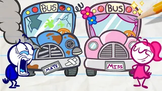 "Bus A Move" Pencil-Transporter: Mission Improbable | Pencilmation Cartoons!