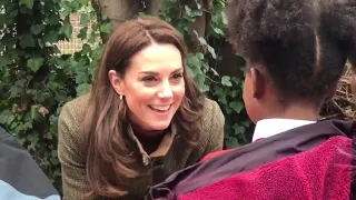 Girl Asks Kate If Queen Eats Pizza! Duchess Of Cambridge | King Henry Walk Garden 2019! ALL MOMENTS