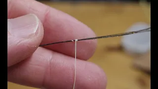 Connect boar bristles and thread. Connect fishing line and thread. Shoe making thread. [engsub]