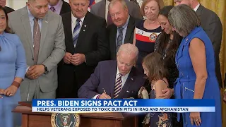 Biden signs PACT Act, in win for veterans