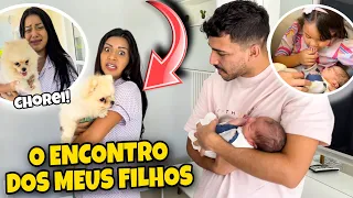 CHEGAMOS EM CASA E MEUS FILHOS SE ENCONTRARAM!!! *CHOREI* 😭❤️