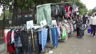 Walking through East Street Market, Walworth, London, UK   8th October 2011