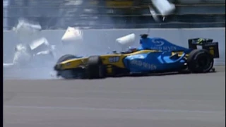 MT89 Formula1 2004 Indianapolis GP Fernando Alonso crashes