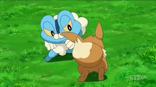 Goh’s froakie evolves into frogadier