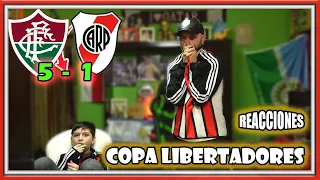 FLUMINENSE 5 RIVER 1 -  Reacciones de Hinchas de River - Copa Libertadores 2023