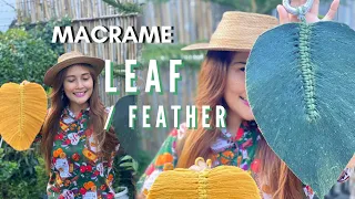 EASY MACRAME LEAF / FEATHER TUTORIAL | HOW TO STIFFEN MACRAME LEAF | MACRAME DREAMS BY JAMIA