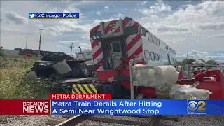 SouthWest Service Metra Train Derails After Striking Semi Truck; Service Halted