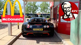 McDonald's vs. KFC Drive Through In BUGATTIS!