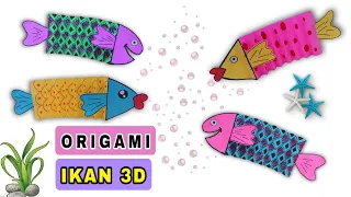 Cara Membuat Origami Ikan 3D | Membuat Kerajinan Kertas untuk anak Bentuk ikan