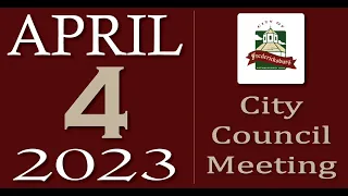 City of Fredericksburg, TX - Regular City Council Meeting - Tuesday, April 4, 2023