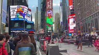 Walking in Times Square March 2024