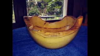 Wood Turning Wavy Natural Edge Black Locust Bowl