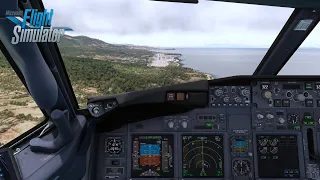 MSFS | PMDG 737 | Awesome offset approach in Greece! | Mitilini Landing