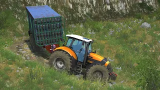 Spintires MudRunner - Tractor  Deutz-Fahr Agrotron M620 4x4  + Trailer, Driving Offroad Cross River