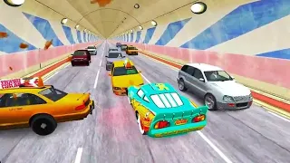 GTA 4 Crazy Aqua Lightning McQueen Car Crashes Compilation Ep. 2 | GTA IV Disney Car Mods