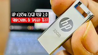 Flash Drive Review | HP v295w 32GB USB 2.0 Flash Drive (Silver) | Unboxing and Speed Test