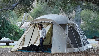 Camping weather fairy returns | Unofficial Snow Peak Way in LA |  Rain in Winter