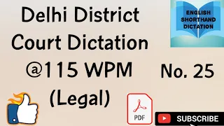 Delhi District Court & Rajasthan District Court: Legal Shorthand Dictation @115 WPM