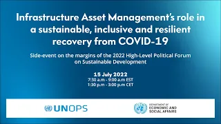Infrastructure asset management’s role in a sustainable, inclusive and resilient COVID-19 recovery