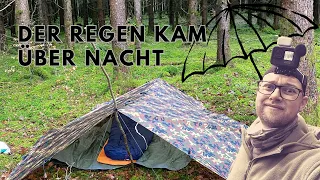 Der Regen kam über Nacht 😵 | OVERNIGHTER im WALD 🌲