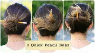 3 Pencil Bun/Juda Hairstyles- No Bobby Pin/No Rubber Band// Quick Easy juda hairstyles for long hair